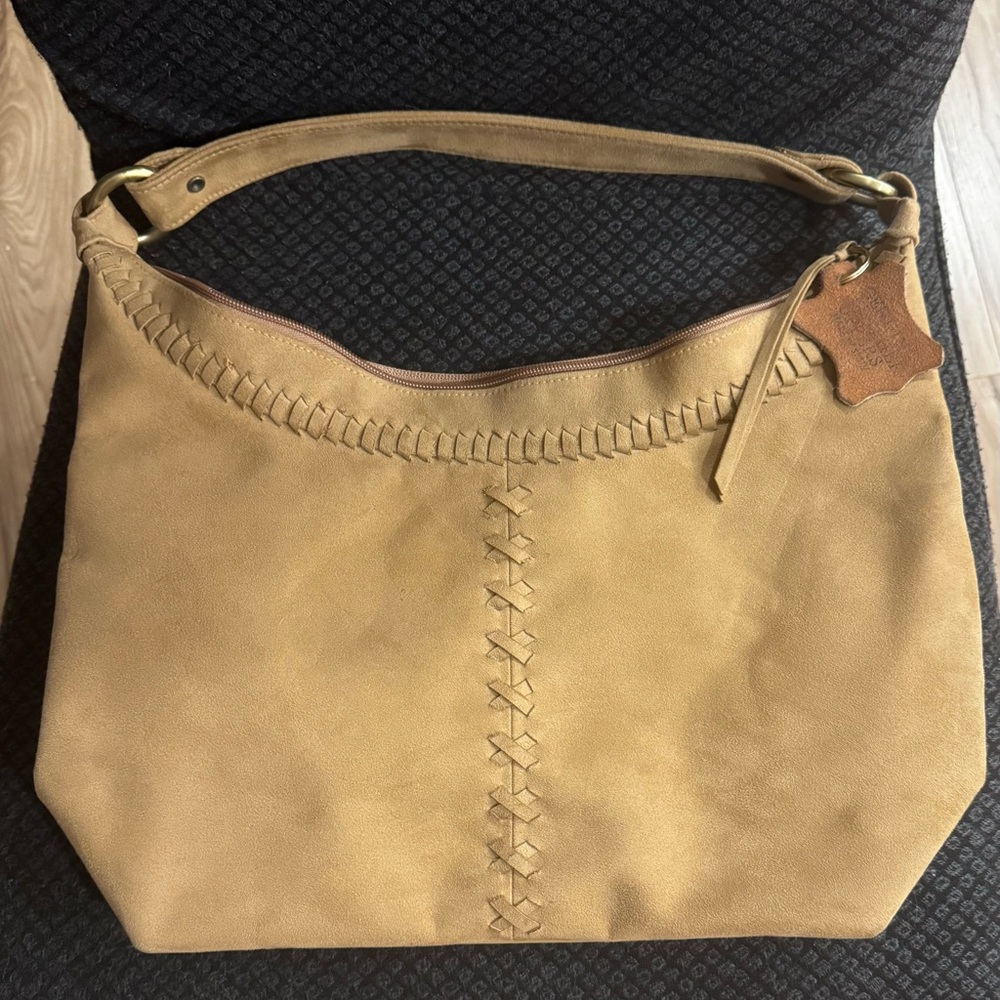 Genuine leather hobo bag